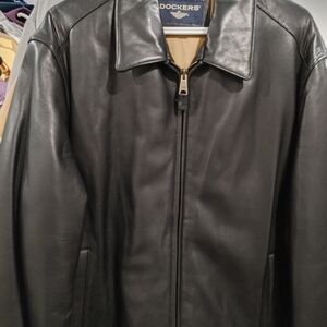 BRAND NEW! DOCKERS GENUINE LAMB LEATHER JACKET MENS LARGE